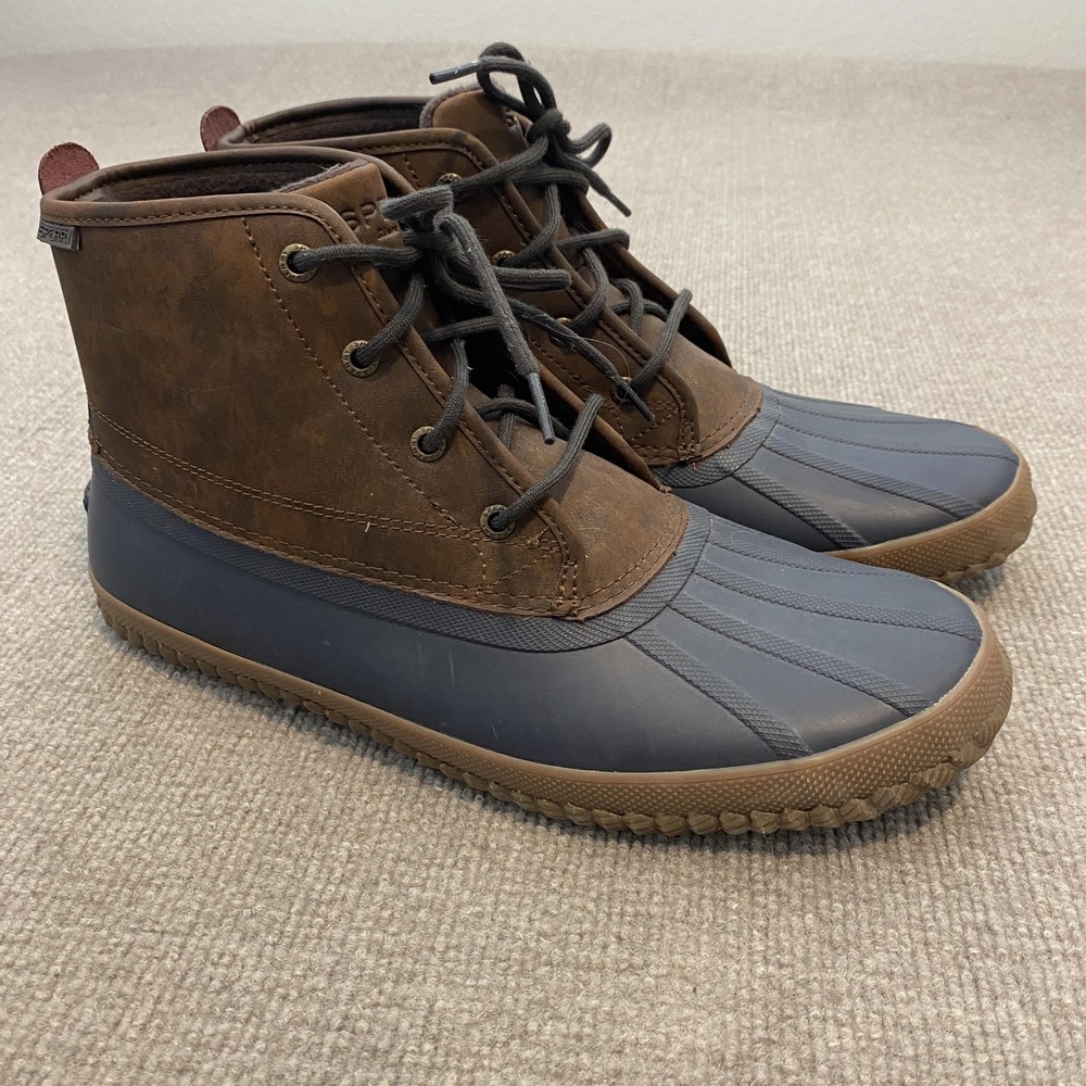 Sperry Top-Sider Snow Boots Brown Leather Waterproof Ankle Rain Mens Size 12
